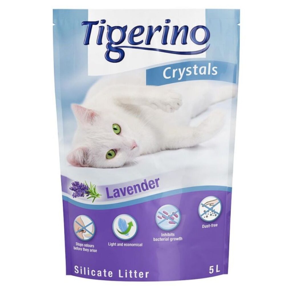 Tigerino Crystals Lavendel kattsand med lavendeldoft